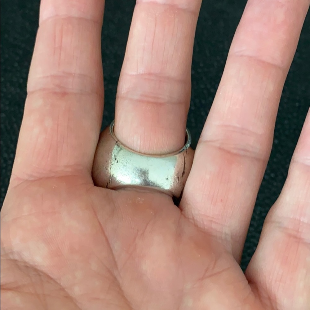 Solid Sterling & Onyx Oversized Ring - image 2